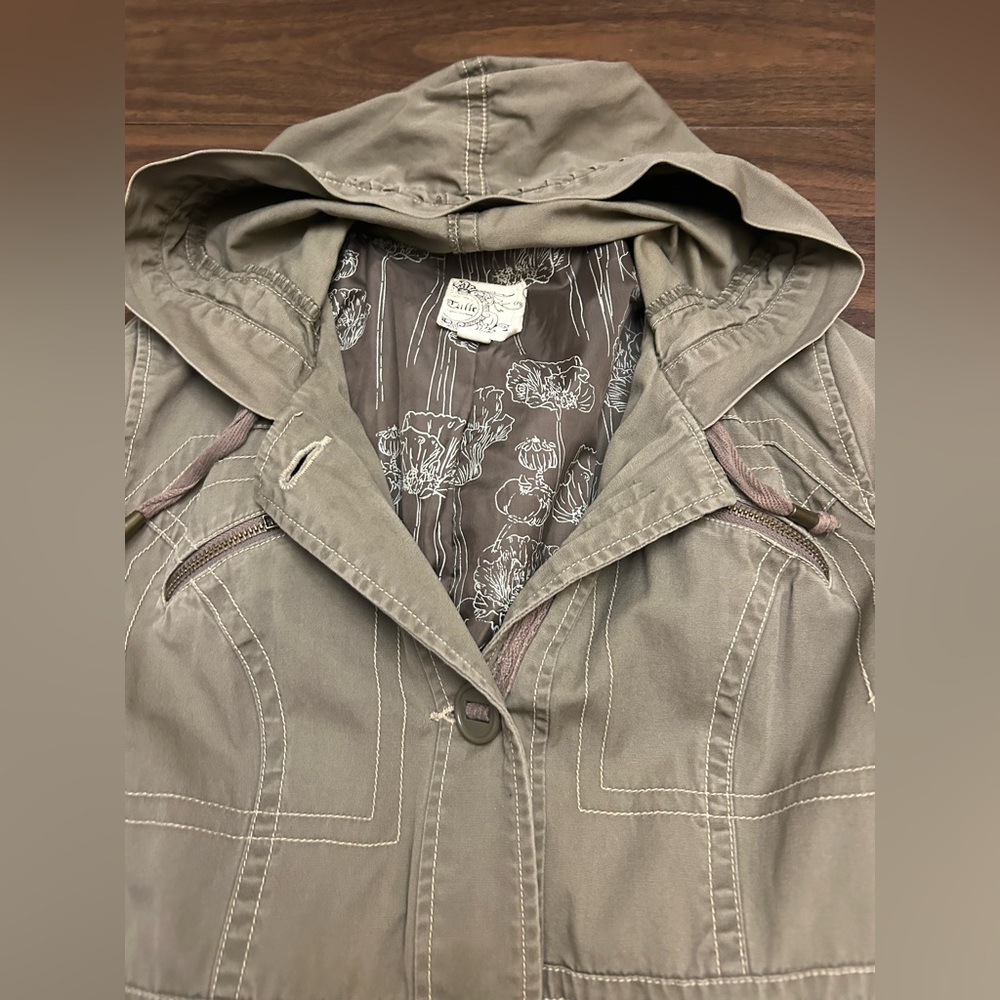 ANTHROPOLOGIE TULLE Olive Green Utility Hooded Jacket - Picture 5 of 14